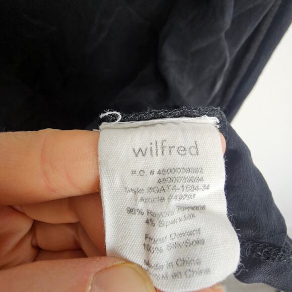 Wilfred Womens Silk Blouse Mixed Media Quiet Luxury Minimalist Size S Clean Girl - Picture 8 of 9